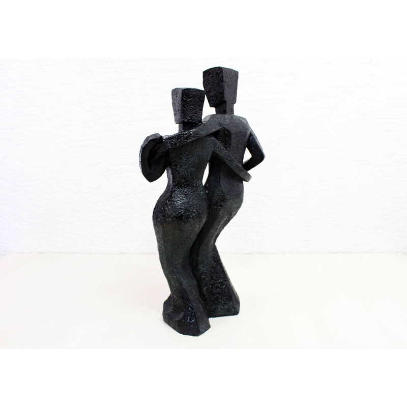 Sculpture de couple vintage en résine, 2000