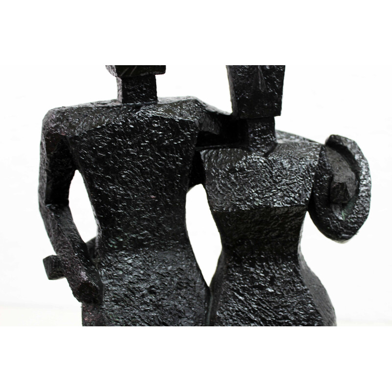 Sculpture de couple vintage en résine, 2000