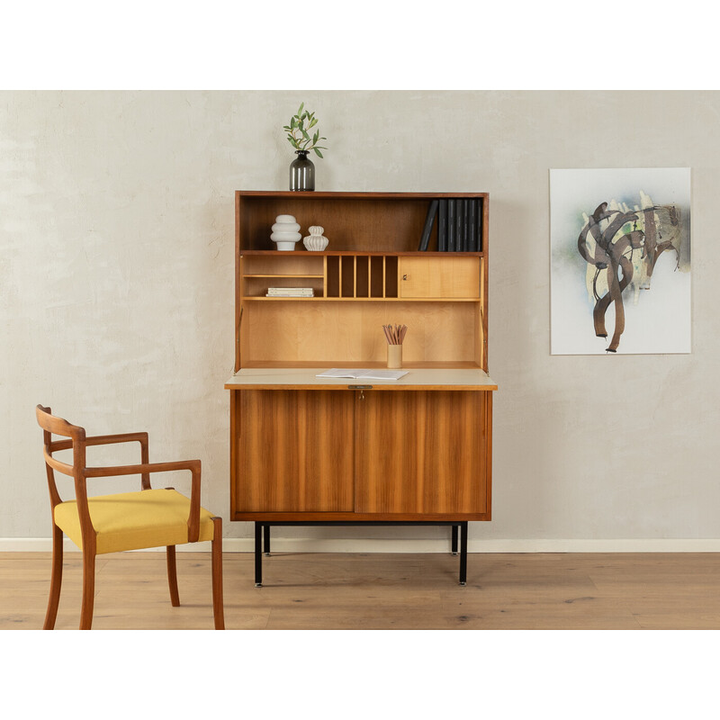 Vintage walnut veneer desk, Germany 1950