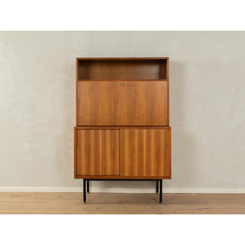 Vintage walnut veneer desk, Germany 1950