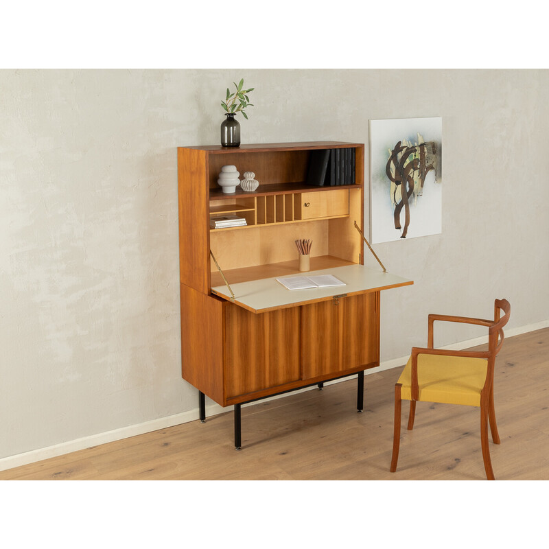 Vintage walnut veneer desk, Germany 1950