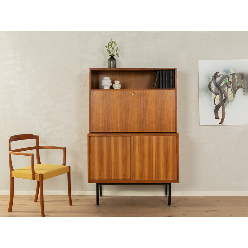 Vintage walnut veneer desk, Germany 1950