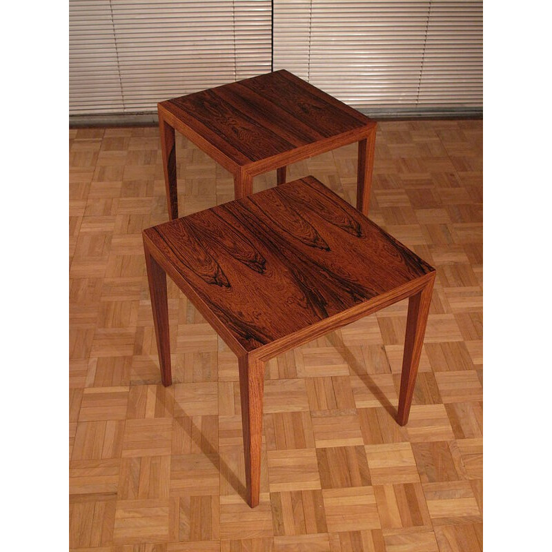 Pair of Scandinavian rosewood nightstands by Severin Hansen for Haslev - 1950s