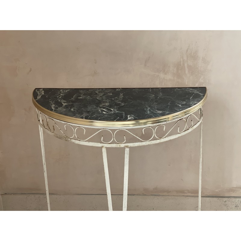 Table console vintage en faux marbre