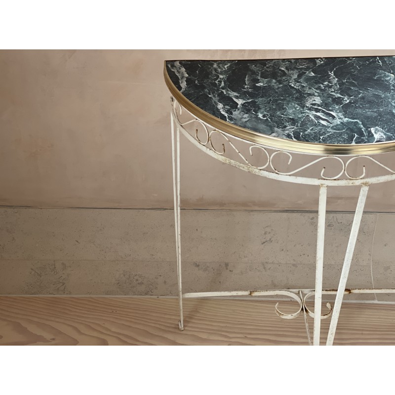Vintage console table in faux marble