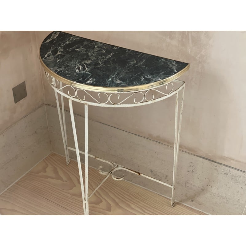 Vintage console table in faux marble