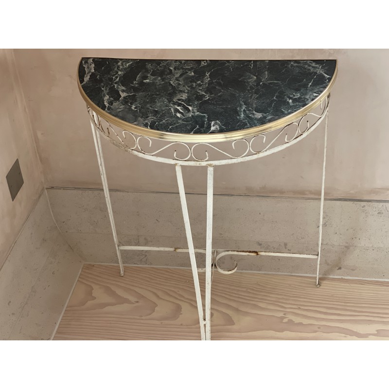 Table console vintage en faux marbre