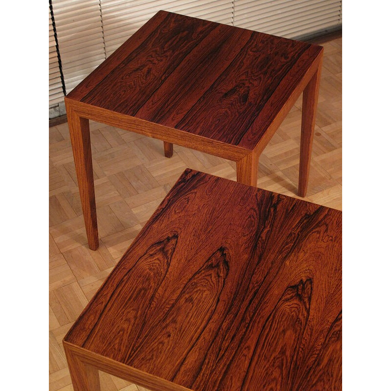 Pair of Scandinavian rosewood nightstands by Severin Hansen for Haslev - 1950s