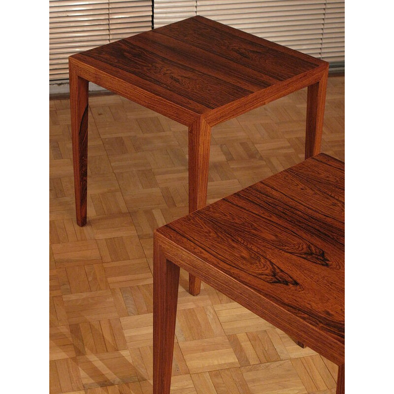 Pair of Scandinavian rosewood nightstands by Severin Hansen for Haslev - 1950s