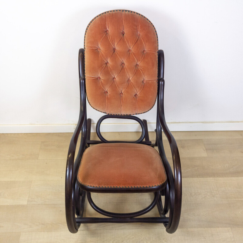 Chaise à bascule vintage en bois pour Gasisa, Espagne 1960