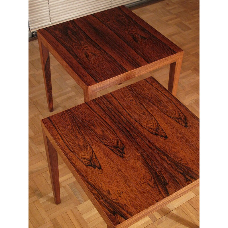 Pair of Scandinavian rosewood nightstands by Severin Hansen for Haslev - 1950s