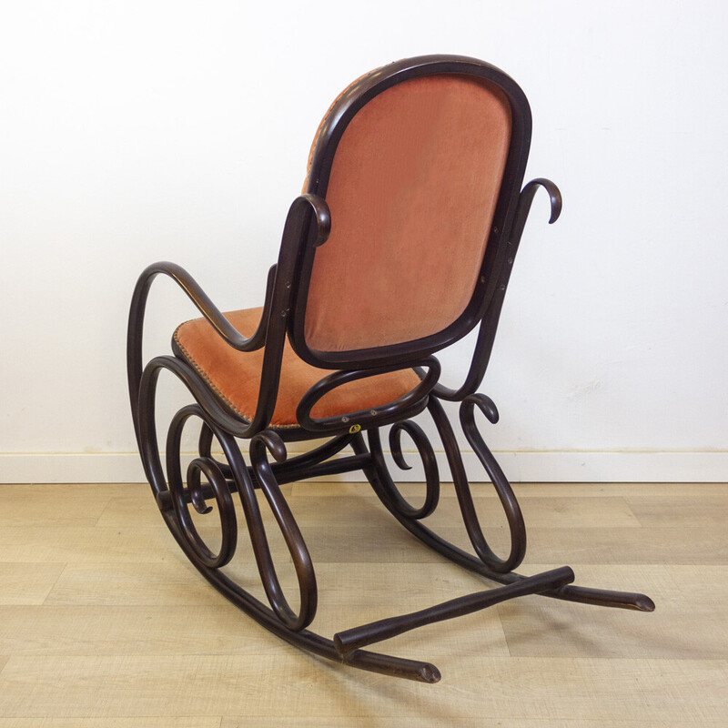 Chaise à bascule vintage en bois pour Gasisa, Espagne 1960