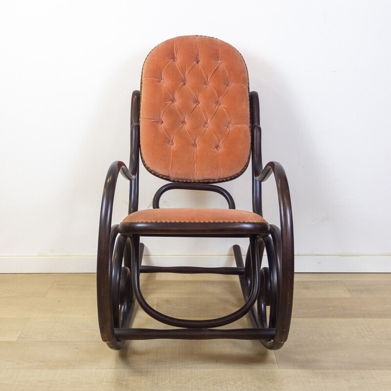 Vintage wooden rocking chair for Gasisa, Spain 1960