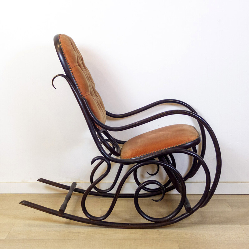 Chaise à bascule vintage en bois pour Gasisa, Espagne 1960