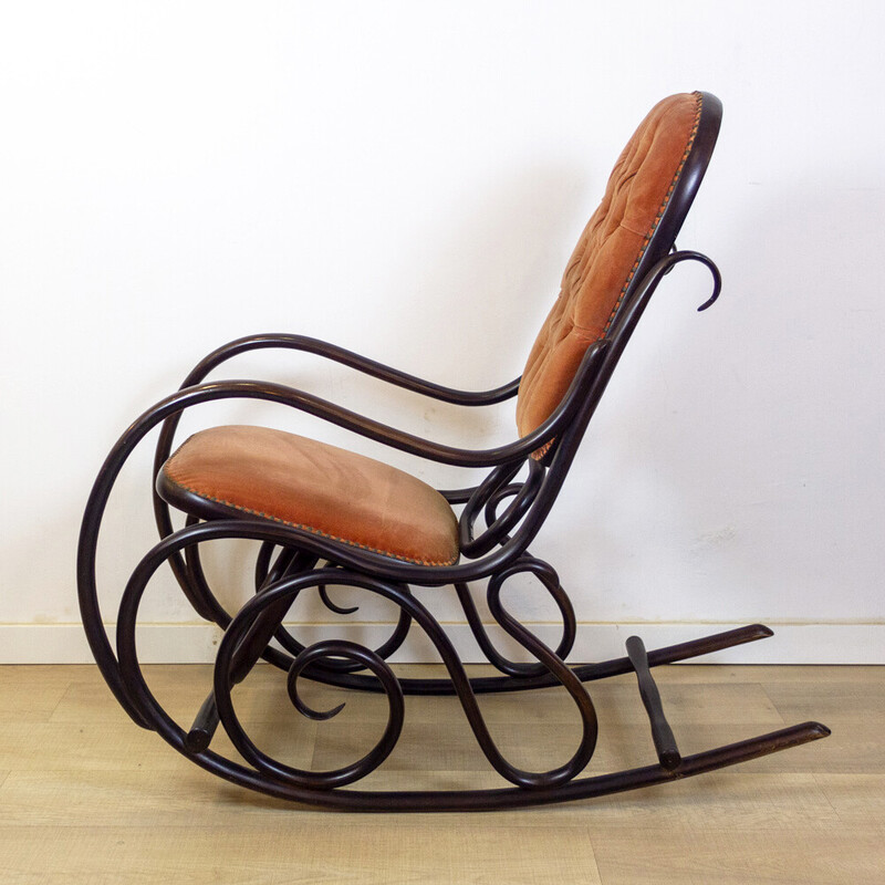 Vintage wooden rocking chair for Gasisa, Spain 1960