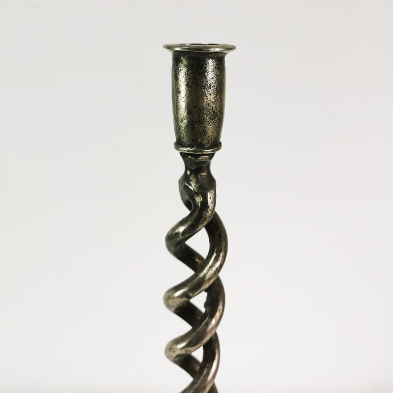 Vintage metal candlestick, Norway 1950