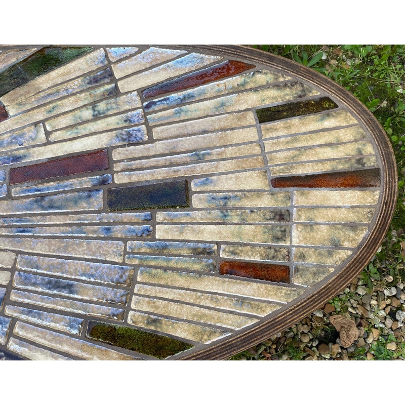 Vintage ceramic coffee table by Barrois Vallauris, 1970