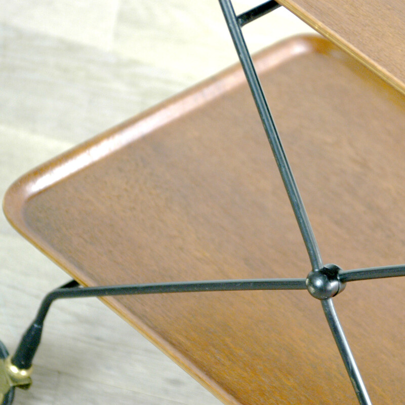 Folding teak serving trolley by Paul Nagel - 1960s