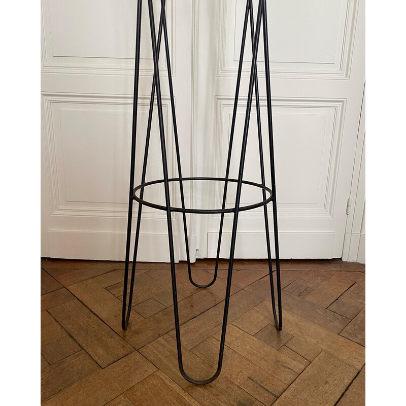 Vintage "treble clef" coat rack in lacquered metal by Roger Feraud, 1950