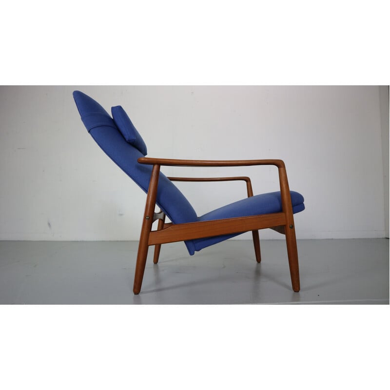 Vintage teak armchair with ottoman by Søren Ladefoged for Sl Møbler, Denmark 1960