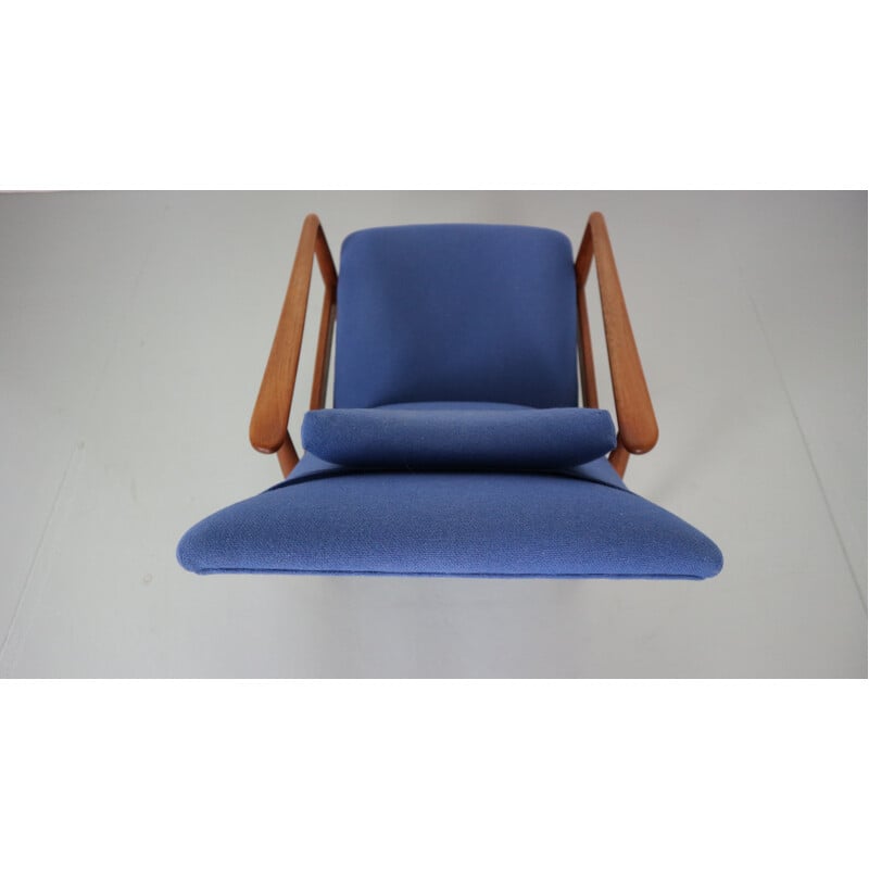 Fauteuil vintage avec ottoman en teck par Søren Ladefoged pour Sl Møbler, Danemark 1960