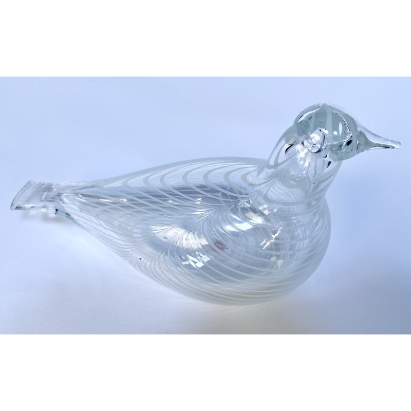Vintage blown glass bird figurine "Pälvipyy" by Oiva Toikka for Iittala, Finland 1990