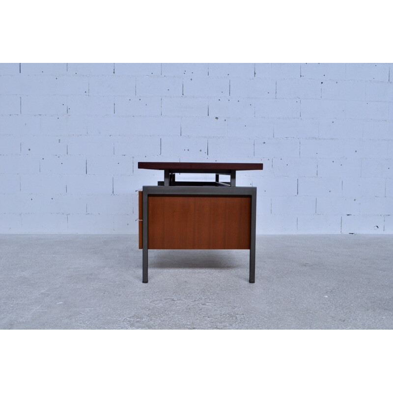 Mahagony and steel desk by Georges Frydman for EFA - 1960s