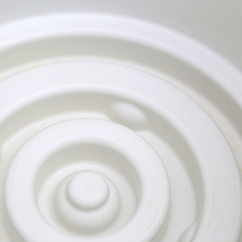Porte-vase vintage cylindrique en plastique blanc par Anna Castelli pour Kartell, 1970