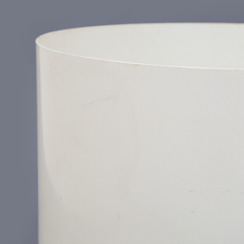 Porte-vase vintage cylindrique en plastique blanc par Anna Castelli pour Kartell, 1970