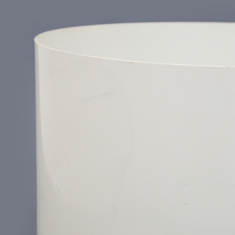 Suporte de vaso cilíndrico de plástico branco vintage de Anna Castelli para Kartell, 1970