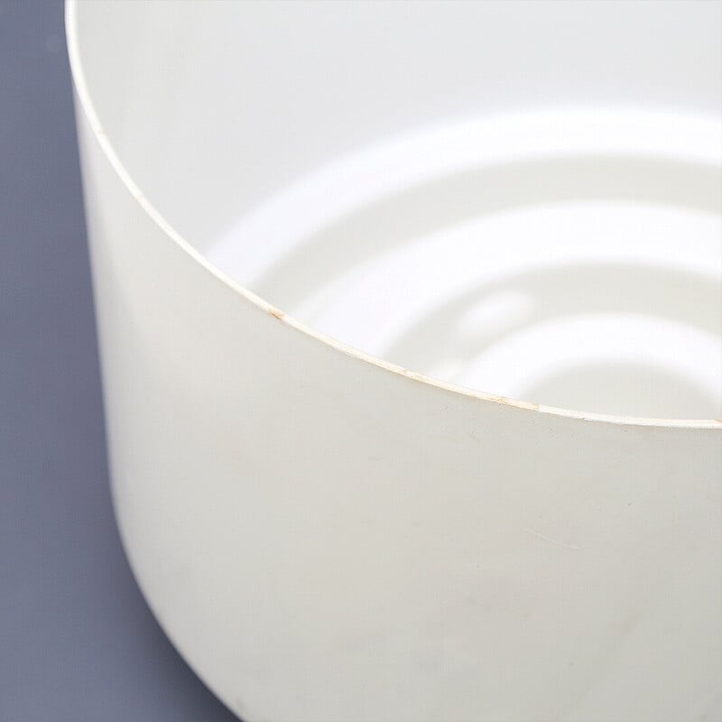 Porte-vase vintage cylindrique en plastique blanc par Anna Castelli pour Kartell, 1970