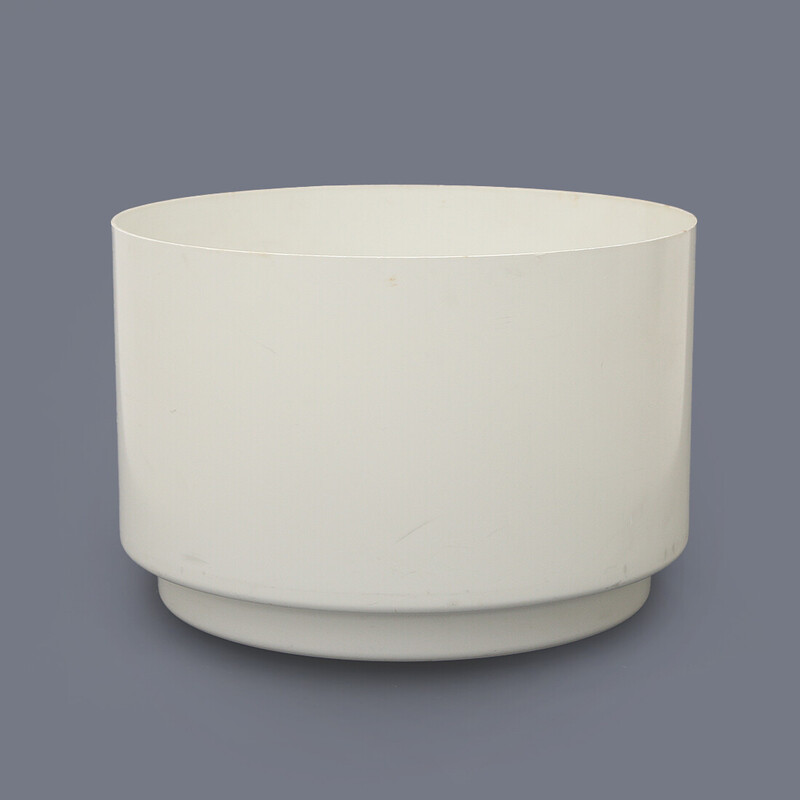 Porte-vase vintage cylindrique en plastique blanc par Anna Castelli pour Kartell, 1970