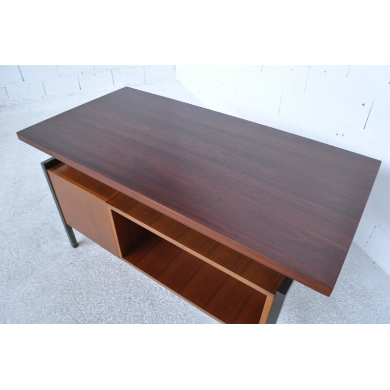 Mahagony and steel desk by Georges Frydman for EFA - 1960s