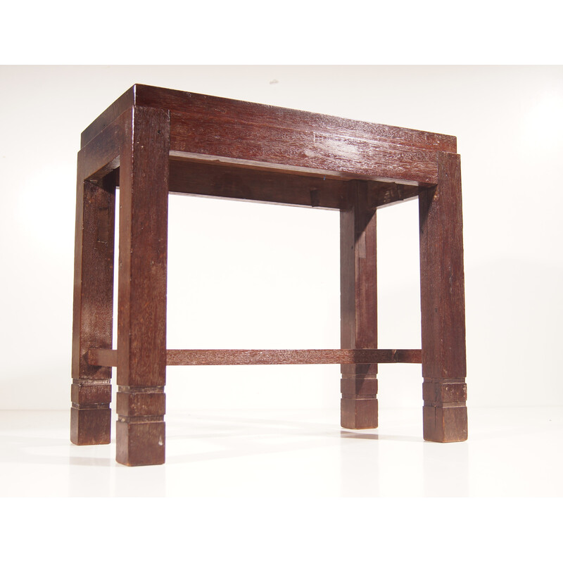 Vintage Art Deco wooden stool, 1930