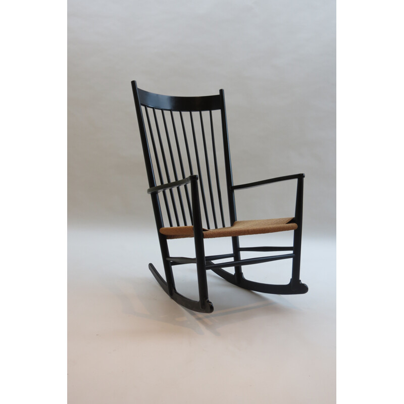 Ebonised J16 Rocking Chair by Hans J Wegner for FDB Mobler - 1960s