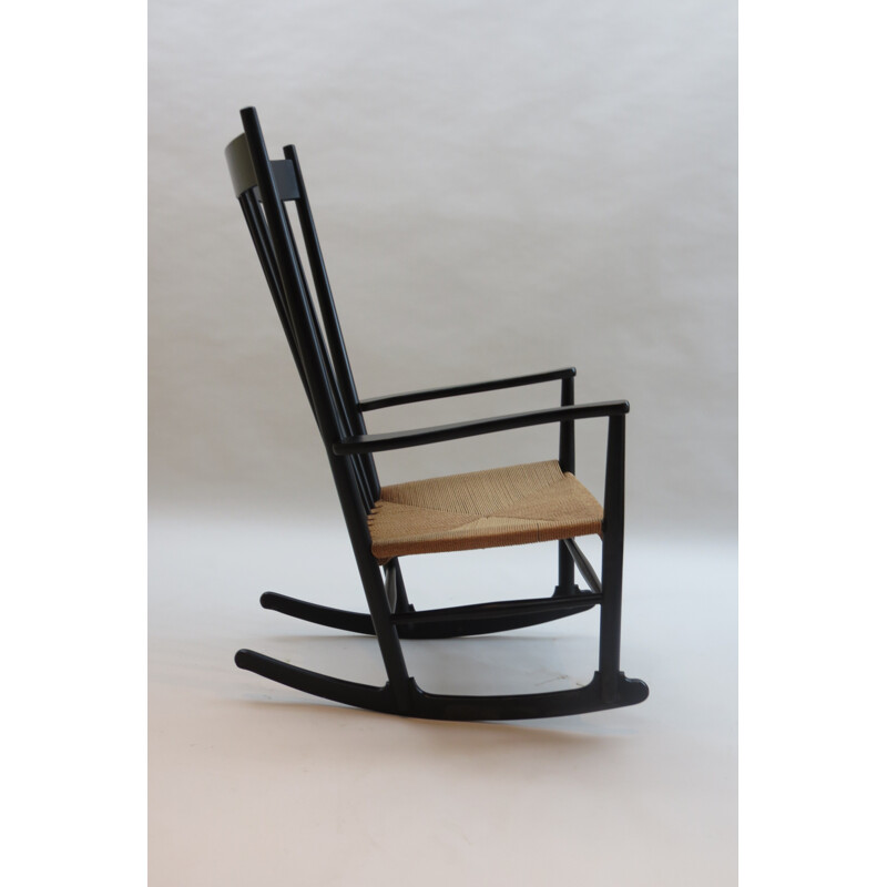 Ebonised J16 Rocking Chair by Hans J Wegner for FDB Mobler - 1960s