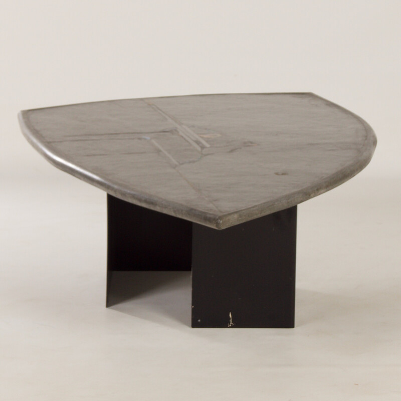 Vintage natural stone and metal coffee table by Paul Kingma, 1995