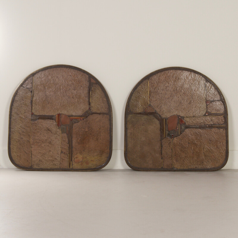 Paire de tables basses vintage en pierre naturelle par Paul Kingma, 1993