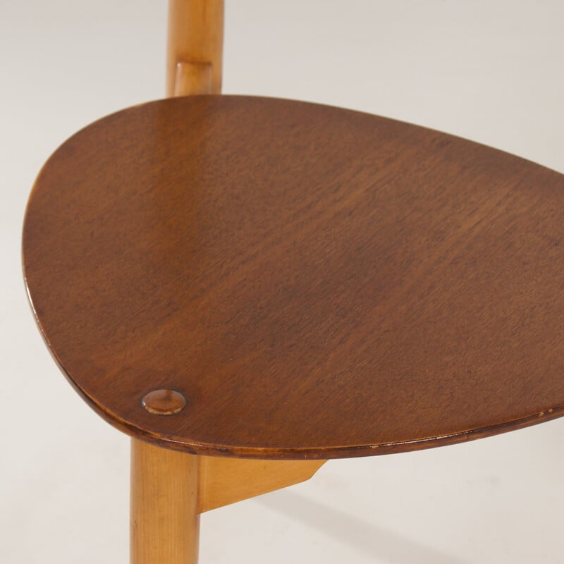 Ensemble à repas vintage Cœur en teckt et hêtre par Hans Wegner pour Fritz Hansen, 1950