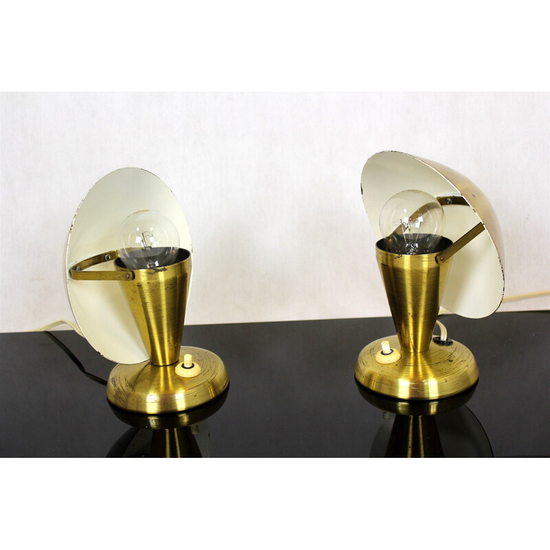 Vintage Brass Double Headed Goose Neck Lamp