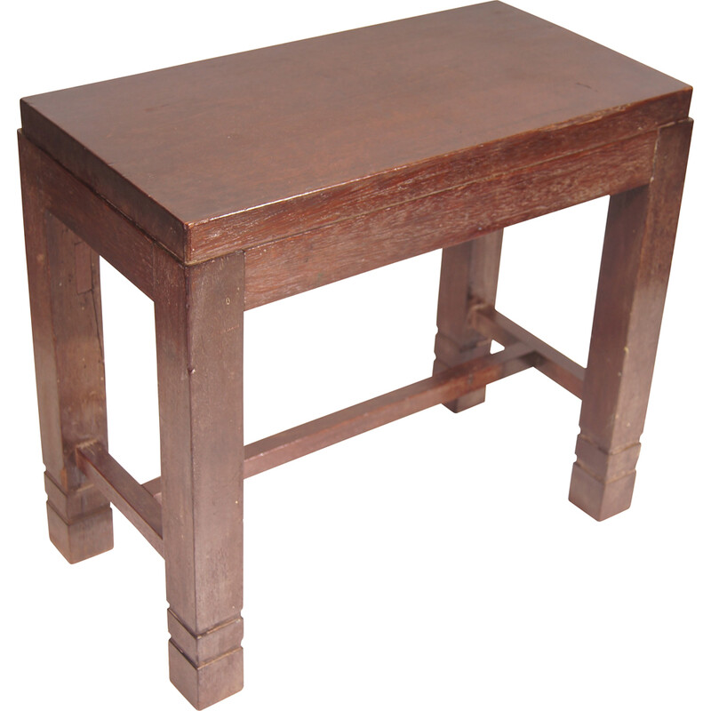 Vintage Art Deco wooden stool, 1930