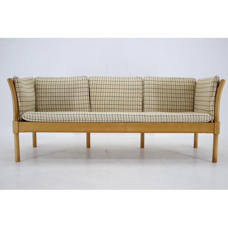 Vintage 3-seater sofa in beech wood, Denmark 1970