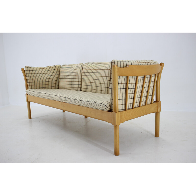 Vintage 3-seater sofa in beech wood, Denmark 1970