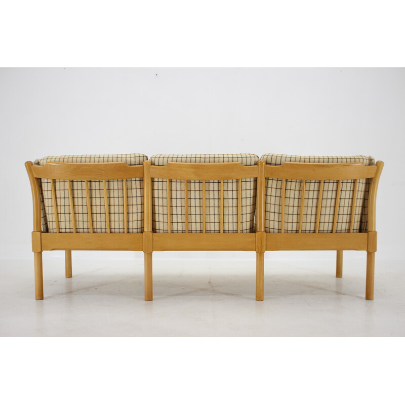 Vintage 3-seater sofa in beech wood, Denmark 1970