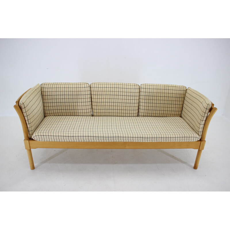 Vintage 3-seater sofa in beech wood, Denmark 1970