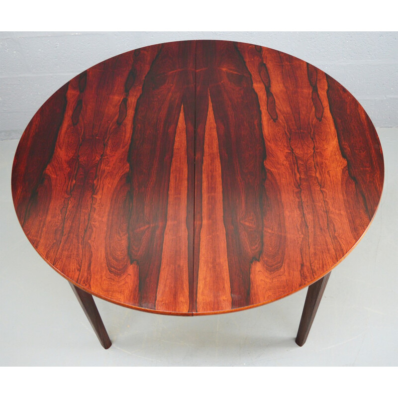 Circular rosewood extendable dining table by Nathan - 1960s