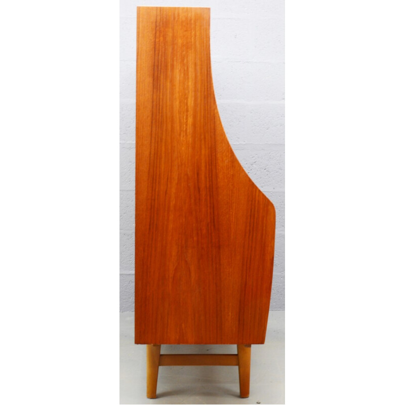 Mid-century amber teak and oak highboard - 1970s