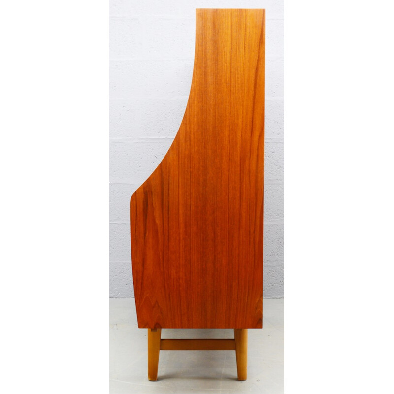 Mid-century amber teak and oak highboard - 1970s