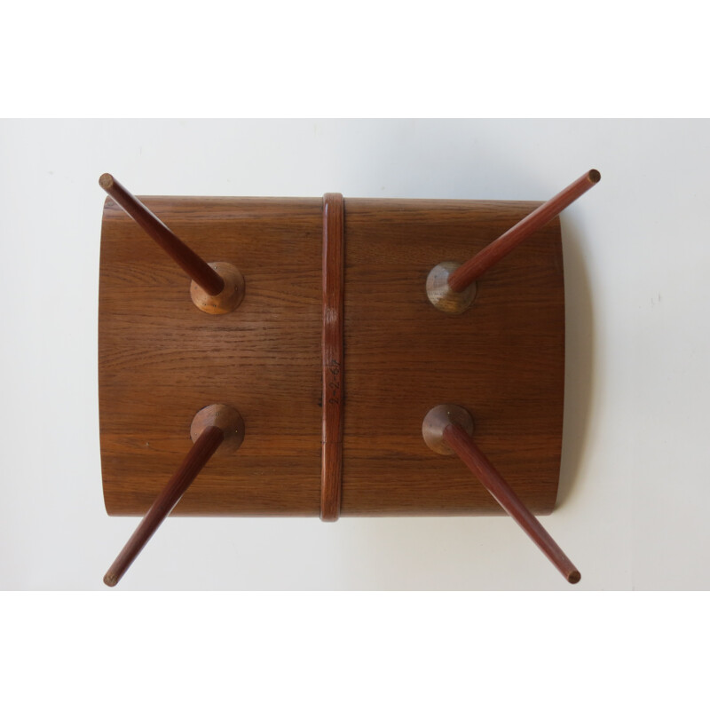 Oak and teak magazine rack - 1960s