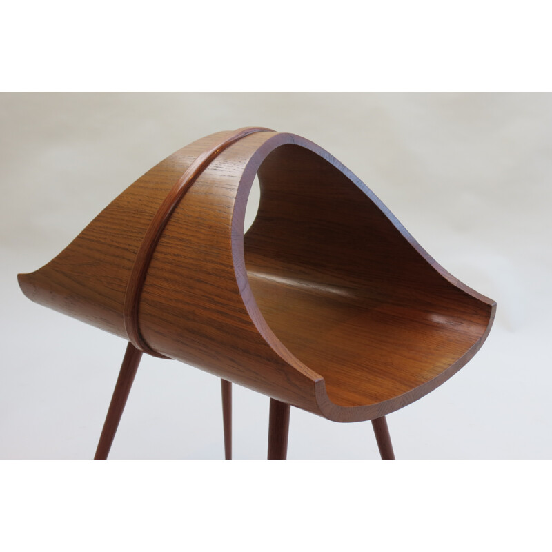 Oak and teak magazine rack - 1960s